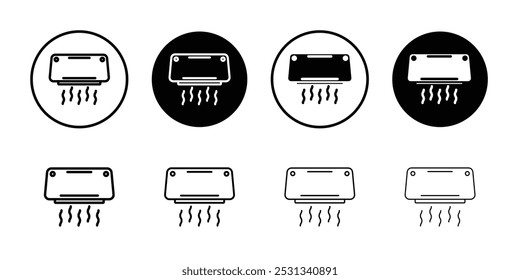 Air conditioner icon Black and white outline vector