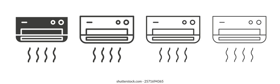 Air conditioner icon collection for website design, app, UI design.