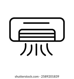 Air conditioner icon color editable on white background