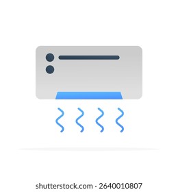 air conditioner icon, colored flat vector. modern and minimalist design
