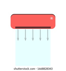 Air conditioner icon, concept of modern technology theme air cooling temperature. Vector illustration.