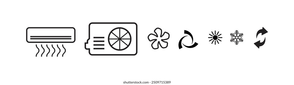air conditioner icon design in black and white