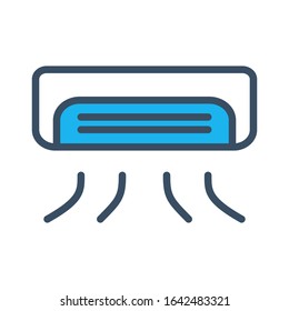 Air conditioner icon designed in filled outline style