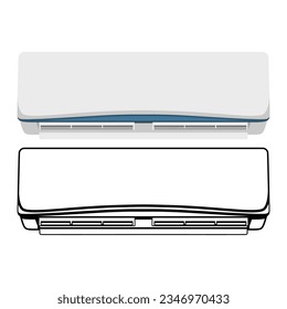 air conditioner icon flat design. AC line art vector illustration