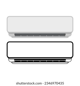 air conditioner icon flat design. AC line art vector illustration