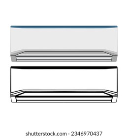 air conditioner icon flat design. AC line art vector illustration