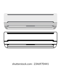 air conditioner icon flat design. AC line art vector illustration