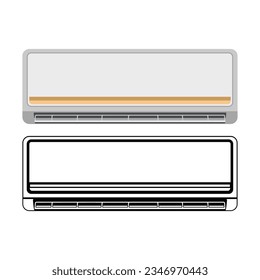 air conditioner icon flat design. AC line art vector illustration