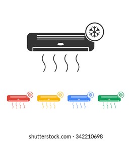 Air conditioner icon. Flat design style eps 10
