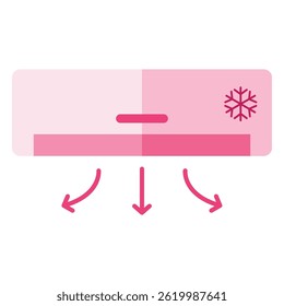 Icono de aire acondicionado en estilo plano. Ilustración vectorial