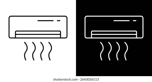 Icono de aire acondicionado Vector de logotipo de estilo plano. perfecto para diseños de interfaz de usuario