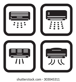 Air conditioner icon in four variations