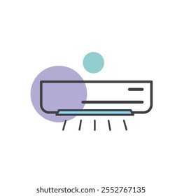 Icono de aire acondicionado ilustración diseño de Vector
