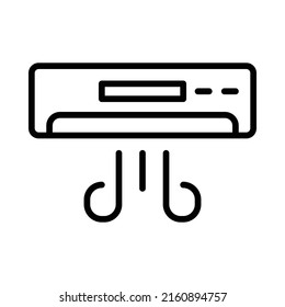 Air Conditioner Icon. Line Art Style Design Isolated On White Background