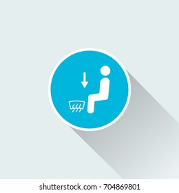 Air conditioner icon with long shadow