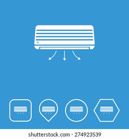 Air Conditioner Icon on Flat UI Colors with Different Shapes. Eps-10.