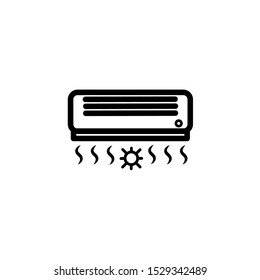 Air conditioner icon on white.