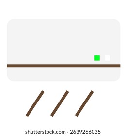 Air Conditioner Icon Operating with Cool Air Flow
