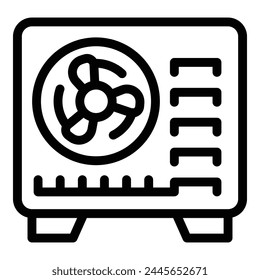 Umriss der Vektorgrafik des Klimagerätsymbols. Klimaanlage. Einbau des Lüftungsgerätes