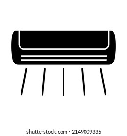 Air conditioner icon. Room cooling. Cooling breeze blows cold.  Vector illustration, isolated on white background.