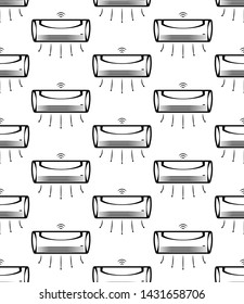 Air Conditioner Icon Seamless Pattern, Air Conditioner Vector Art Illustration