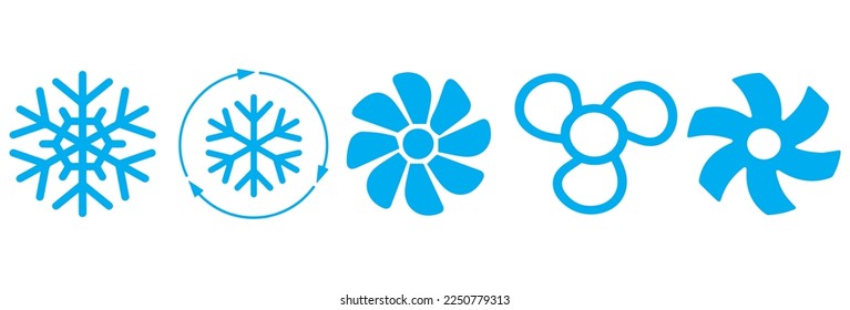 air conditioner icon set isolated on background