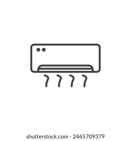 Conjunto de iconos del acondicionador de aire. Símbolo de Vector de CA de oficina e ícono de unidad de refrigeración.