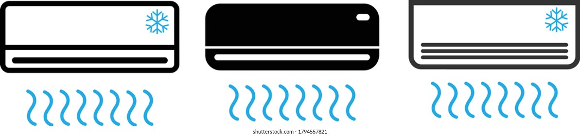 Air Conditioner Icon Set Vector Design Template