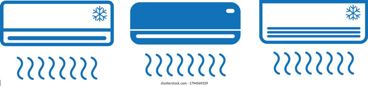 Air Conditioner Icon set Vector isolate.
