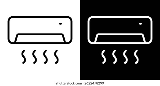 Air conditioner icon shape graphic simple plain clipart symbol. thin line outline art