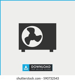 air conditioner icon. Simple filled air conditioner vector icon. On white background.