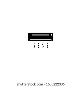air conditioner icon. simple, flat, black.