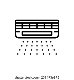 Air conditioner icon. Split system. Cold air flow.