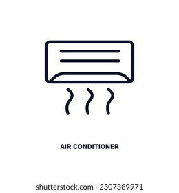 air conditioner icon. Thin line air conditioner icon from hotel and restaurant collection. Outline vector isolated on white background. Editable air conditioner symbol can be used web and mobile