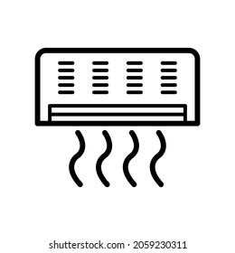 Icono de aire acondicionado en la ilustración de diseño de vector de moda