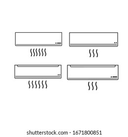 Air conditioner icon vector black