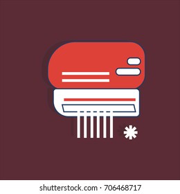 Air conditioner icon, vector, climate control, for design flat