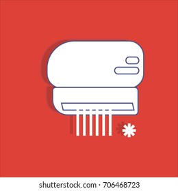 Air conditioner icon, vector, climate control, for design flat