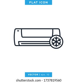 Air Conditioner Icon Vector Design Template. Editable Stroke