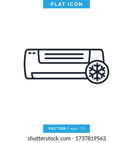 Air Conditioner Icon Vector Design Template. Editable Stroke