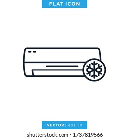 Plantilla de diseño de vectores de iconos del acondicionador de aire. Stroke Editable
