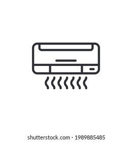 Air Conditioner Icon Vector Design. Air Conditioner line icon, outline vector sign, linear pictogram isolated on white. AC unit symbol, logo illustration