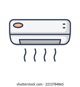 air conditioner icon vector design template in white background