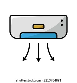 air conditioner icon vector design template in white background