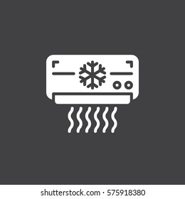 Air Conditioner icon vector, filled flat sign, solid white pictogram isolated on gray. AC unit symbol, logo illustration