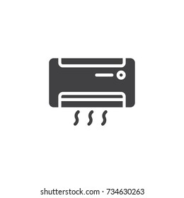 Air conditioner icon vector, filled flat sign, solid pictogram isolated on white. AC unit symbol, logo illustration.