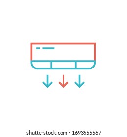 air conditioner icon vector illustration with two color line style. isolated on white background