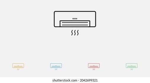Air conditioner icon. Vector illustration icon. Set of colorful flat design icons. 