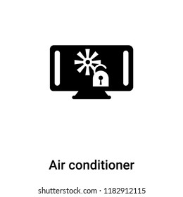 Air conditioner icon vector isolated on white background, logo concept of Air conditioner sign on transparent background, filled black symbol