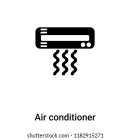 Air conditioner icon vector isolated on white background, logo concept of Air conditioner sign on transparent background, filled black symbol